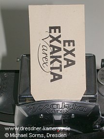Exa-Exakta-Varex Papierf�hnchen f�r den Lichtschacht