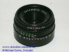 Domiplan automatic lens M42, Ringe schwarz, feet gr�n