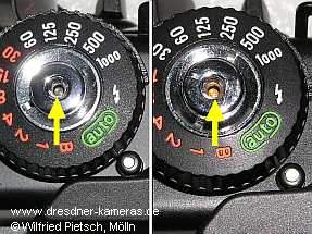 Praktica BX 20 S Vergleich der Normal- (links) und der Japan (Fernost)-Ausf�hrung (rechts)