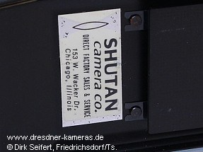 Hanimex Praktica nova I mit Aufkleber der Shutan Camera Co. Chicago