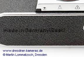 REVUE FX4 (PRAKTICA nova PL I B) Lederpr�gung �Made in Germany (East)�